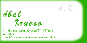 abel krucso business card